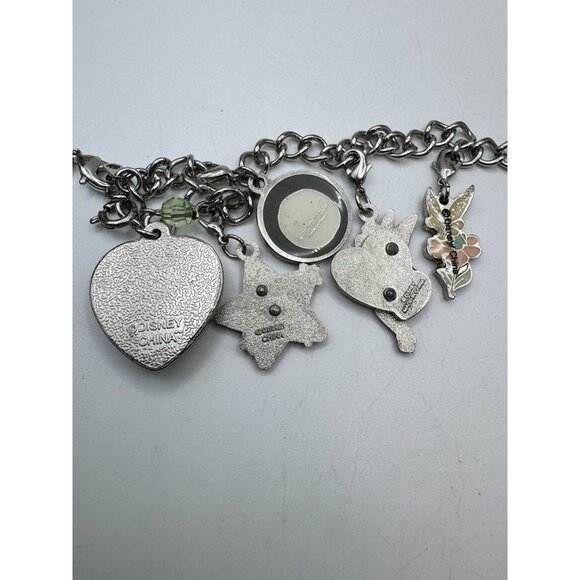 Disney Tinkerbell Charm Bracelet Multiples Charms (10)  Silver Tone Chain Link - Picture 5 of 9